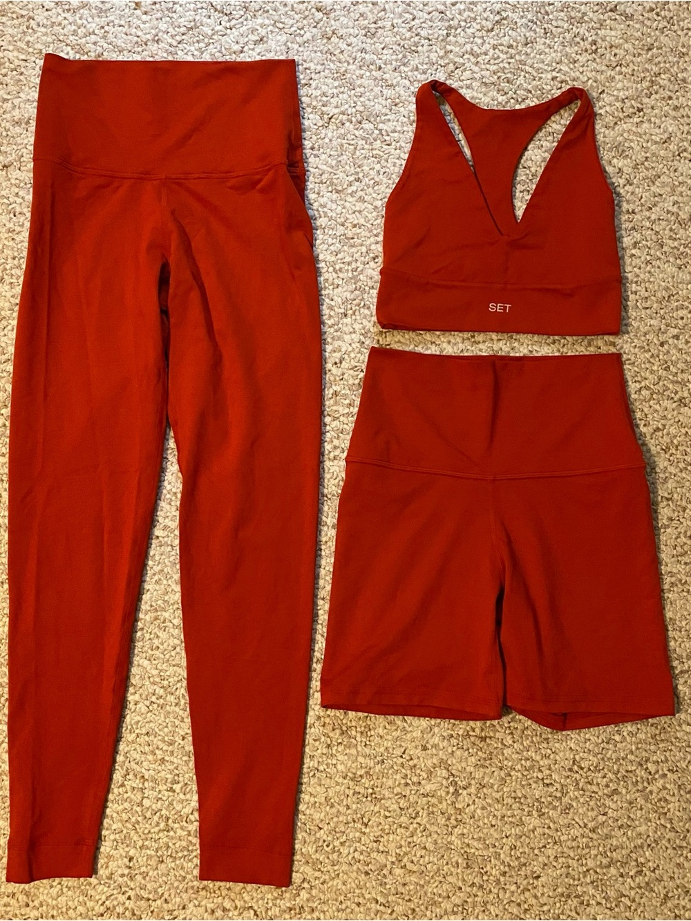 SET Active Rust-Orange 3-Piece Workout Set